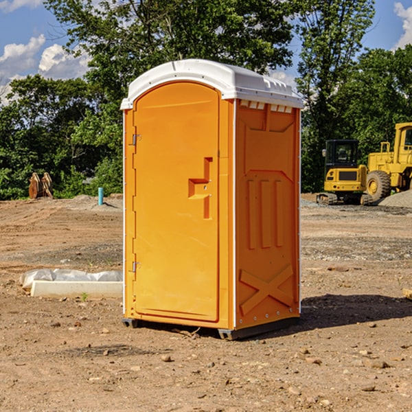 how often are the portable restrooms cleaned and serviced during a rental period in Corn